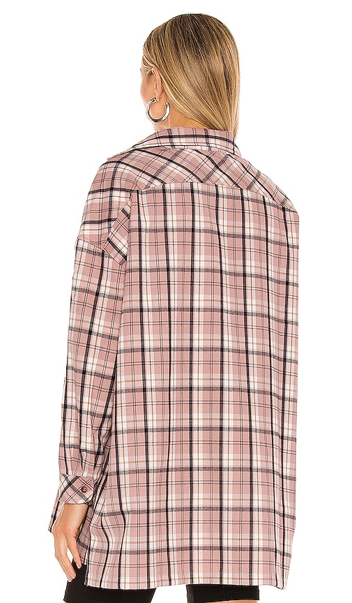 view 4 of 5 Gela Oversized Top in Pink Plaid