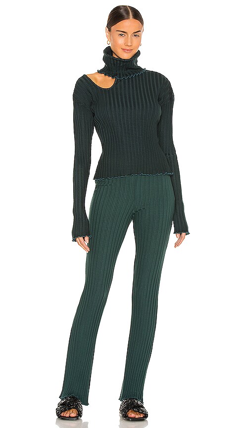 view 4 of 4 Cut Out Turtleneck in Emerald Green