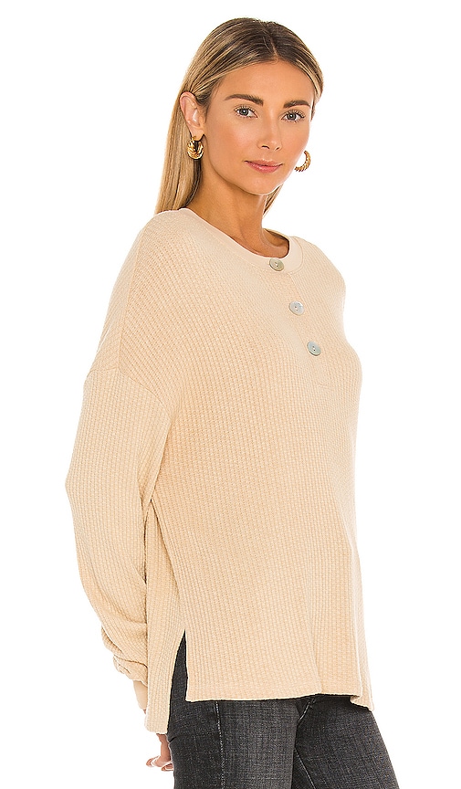 view 2 of 5 Waffle Oversized Henley in Cream