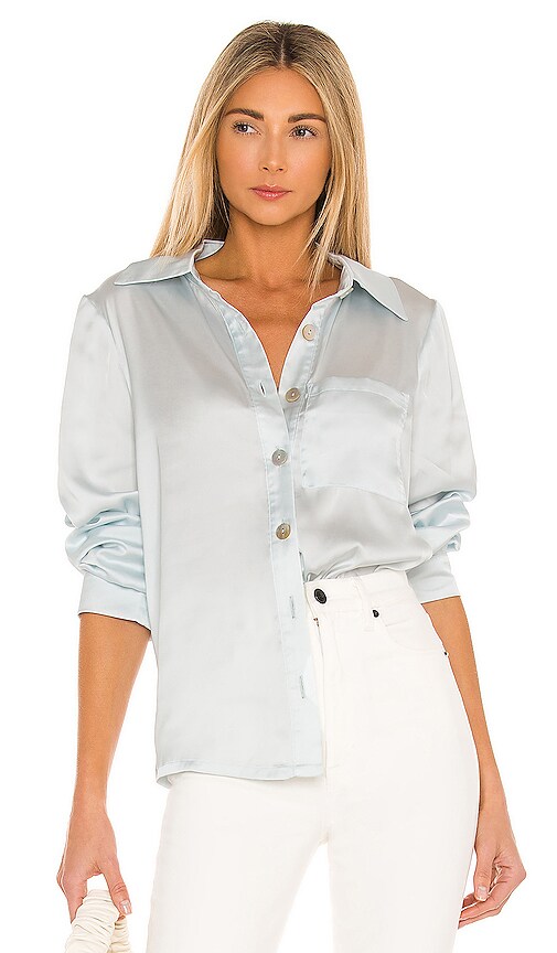 view 1 of 4 Desi Button Up Top in Faded Blue