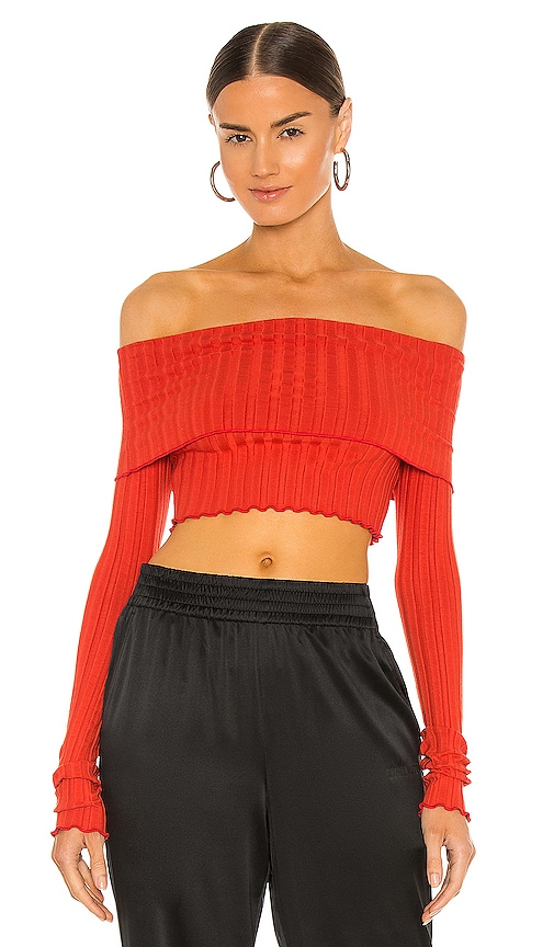 view 1 of 4 Off Shoulder Top in Spice Red