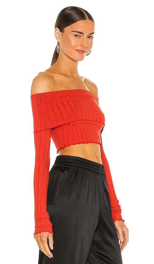 view 2 of 4 Off Shoulder Top in Spice Red