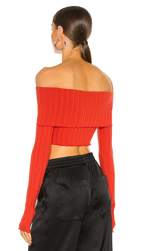 view 3 of 4 Off Shoulder Top in Spice Red