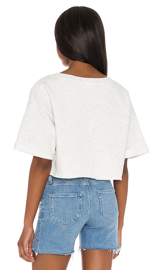 view 3 of 4 Terry Cropped Top in Light Heather Grey