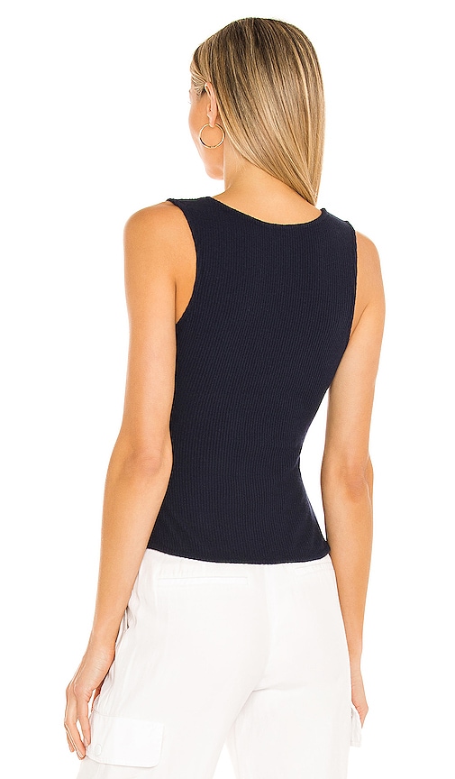 view 3 of 4 Sally Wrap Top in Navy Blue