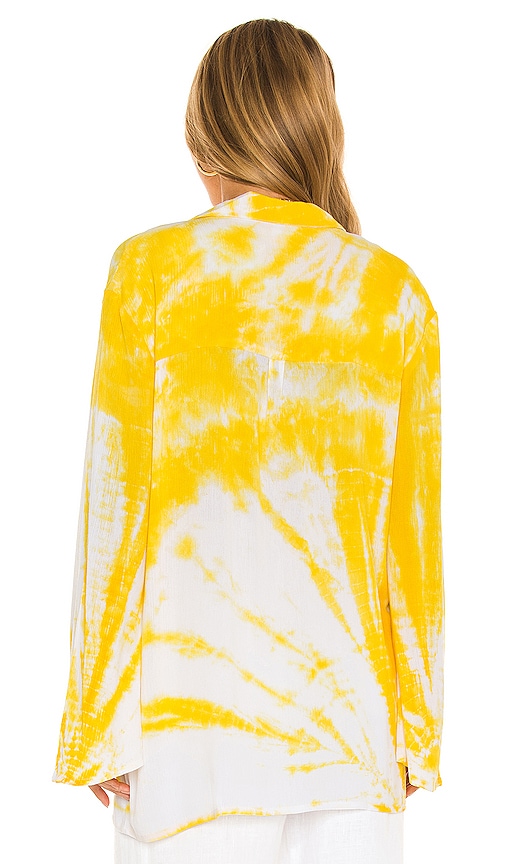 view 3 of 4 Whitney Beach Shirt in Maize Yellow Tie Dye