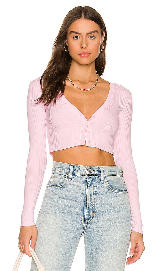 Lovers and Friends Nicola Cropped Cardigan in Pink | REVOLVE