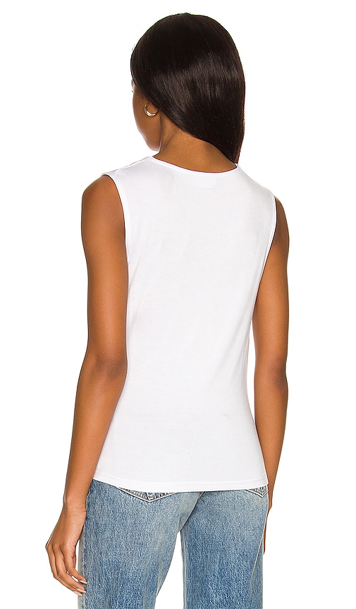 view 3 of 4 Sahara Draped Tank in White