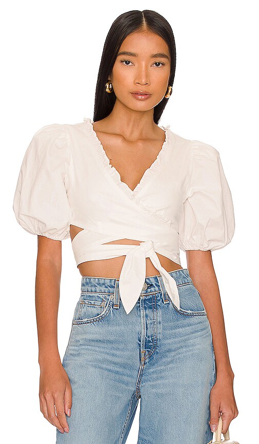 view 1 of 4 Luella Wrap Top in White