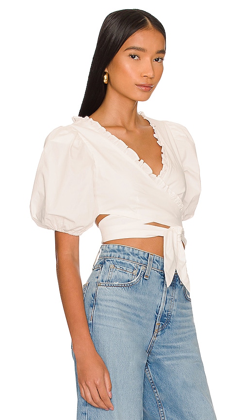 view 2 of 4 Luella Wrap Top in White