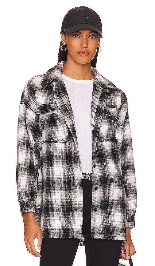 Lovers and Friends Harlow Flannel Shacket in Black & White | REVOLVE