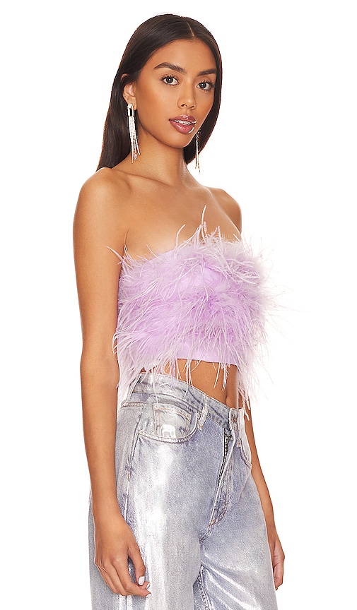 Shop Lovers & Friends Lovers + Friends Marianne Feather Crop Top In Lavender