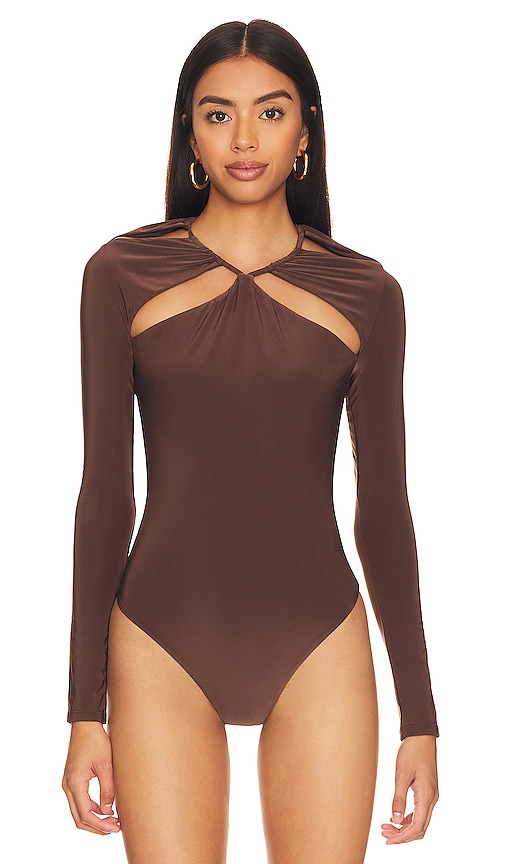 view 2 of 5 Delilah Bodysuit in Espresso Brown