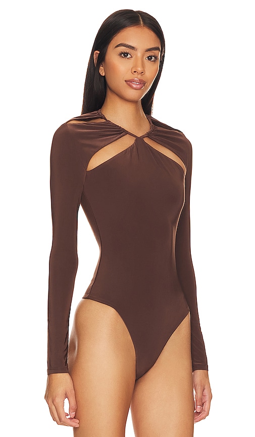 view 3 of 5 Delilah Bodysuit in Espresso Brown