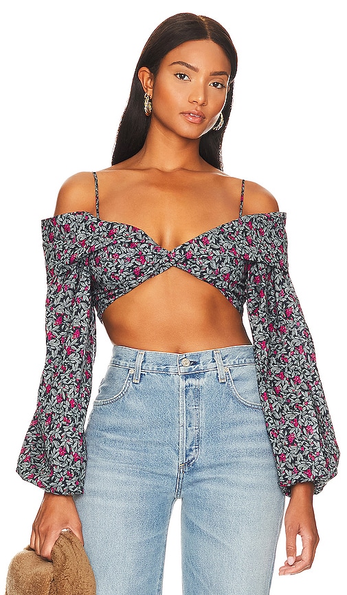 view 1 of 4 Pearl Top in Blue Floral Multi