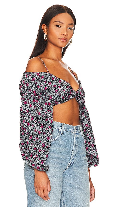 view 2 of 4 Pearl Top in Blue Floral Multi