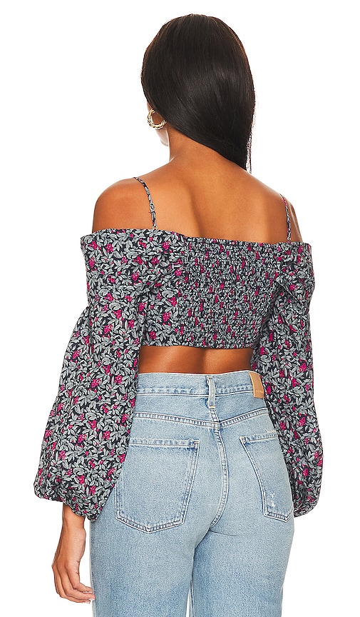 view 3 of 4 Pearl Top in Blue Floral Multi