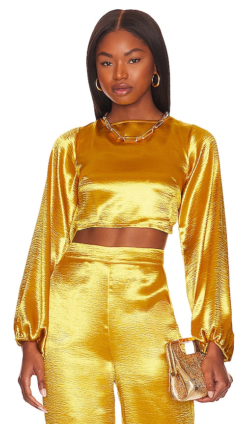 view 2 of 5 Britt Blouse in Prosecco Gold