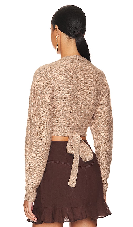 view 3 of 4 Sanida Wrap Knit Top in Tan