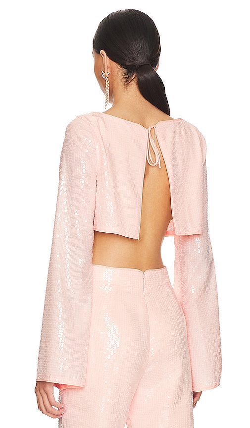 view 3 of 5 Leighton Sequin Top in Champagne Pink
