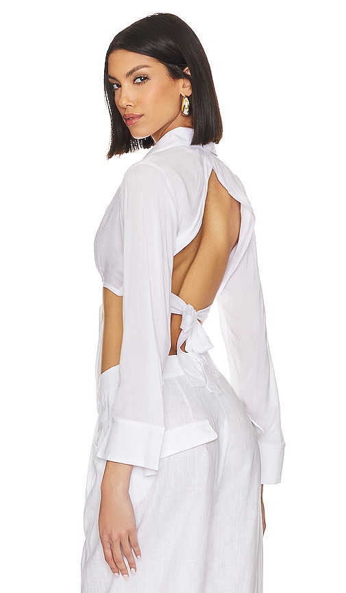 view 1 of 4 x Jetset Christina Noemi Cropped Beach Shirt in White