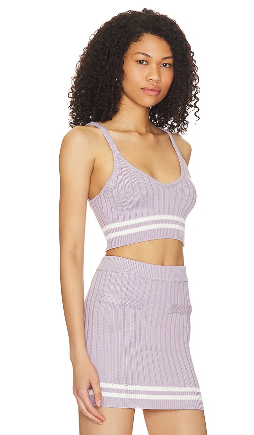 view 2 of 4 Alize Cropped Knit Tank in Purple