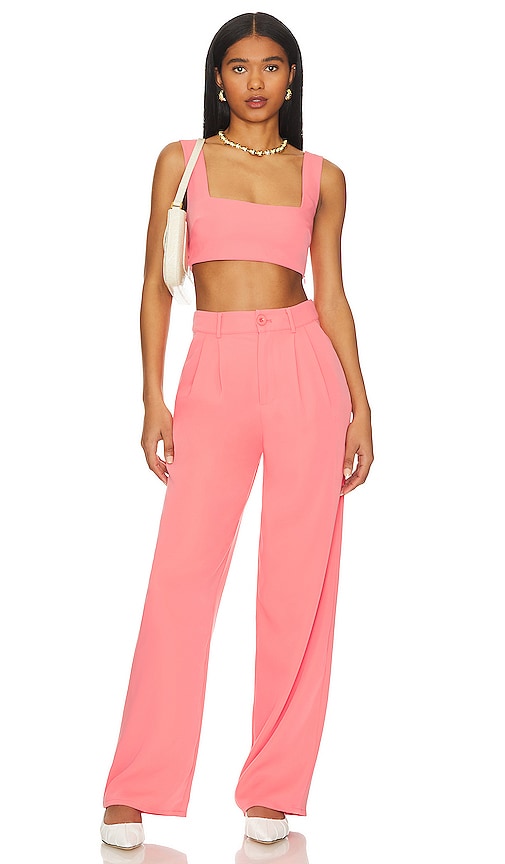 view 4 of 4 Sicily Crop Top in Coral Pink