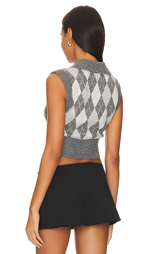 view 3 of 4 Sara Polo Vest in Light Grey Charcoal