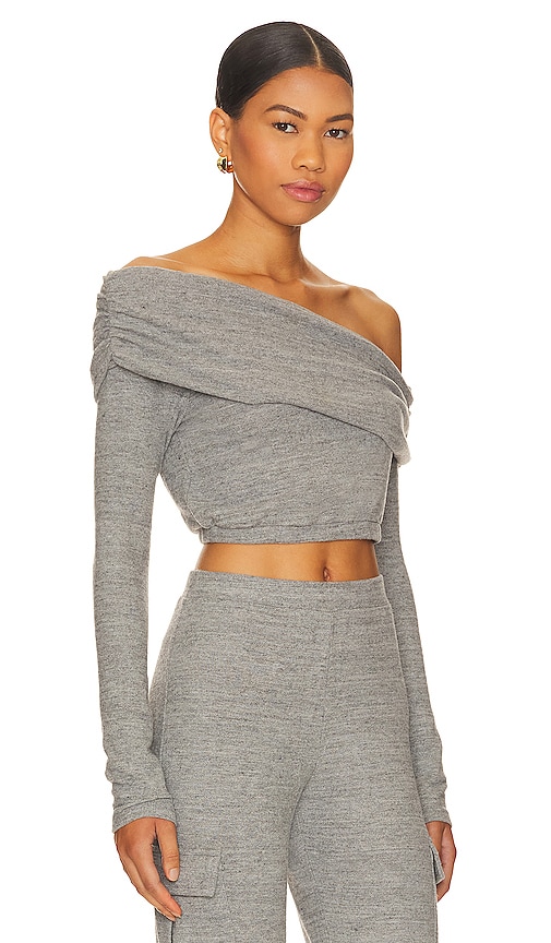 view 2 of 4 Bari Off The Shoulder Top in Heather Grey