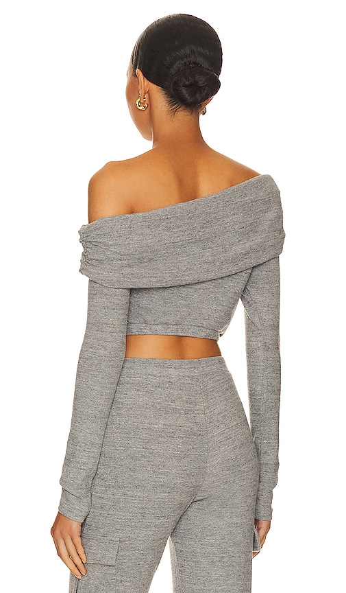 view 3 of 4 Bari Off The Shoulder Top in Heather Grey