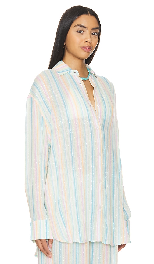 view 3 of 6 Catalina Button Down Shirt in Rainbow Stripe Multi