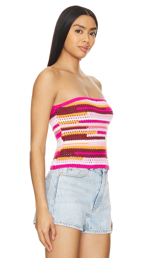 view 2 of 4 Rosalind Tube Top in Pink & Orange Multi