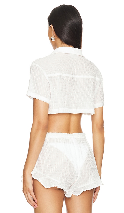 view 3 of 4 Daydreamer Crop Top in White