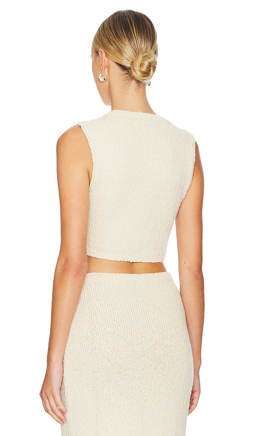 view 3 of 5 Agnese Cropped Vest in Cream