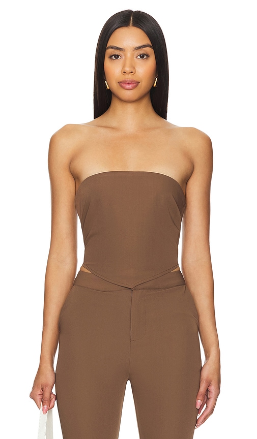 view 1 of 4 Natasha Top in Mushroom Brown