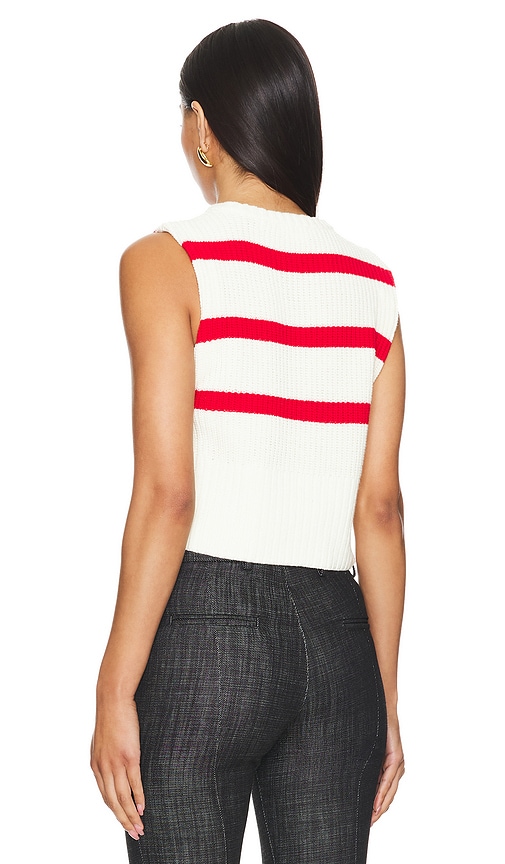 view 3 of 4 Alvise Stripe Top in Ivory & Red