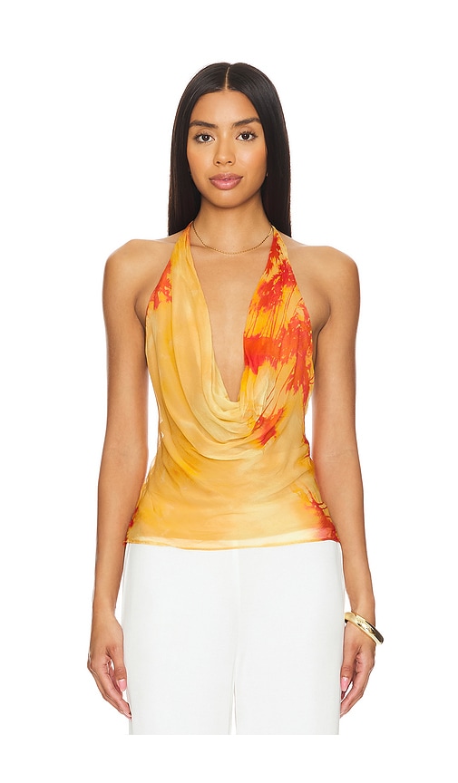 Lovers and Friends Raven Top in Orange Sunset