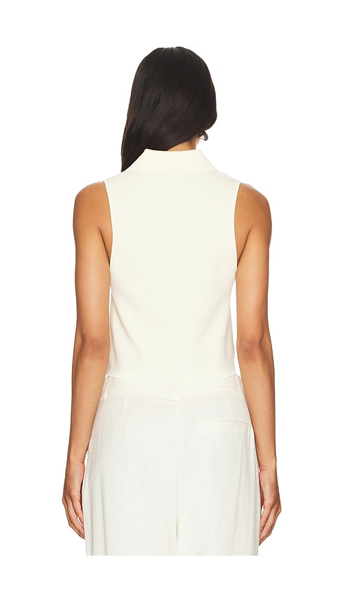 view 3 of 4 Esti Sleeveless Polo Vest Top in Cream