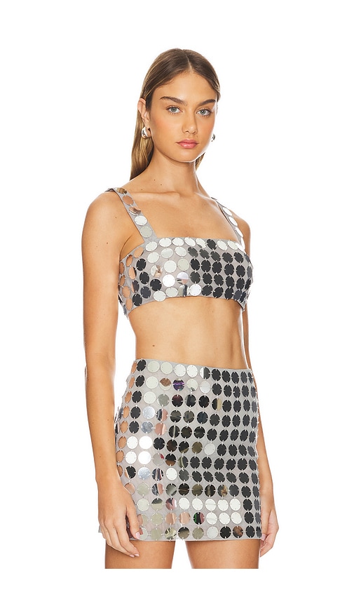 view 2 of 5 Gilles Sequin Crop Top in Disco Silver