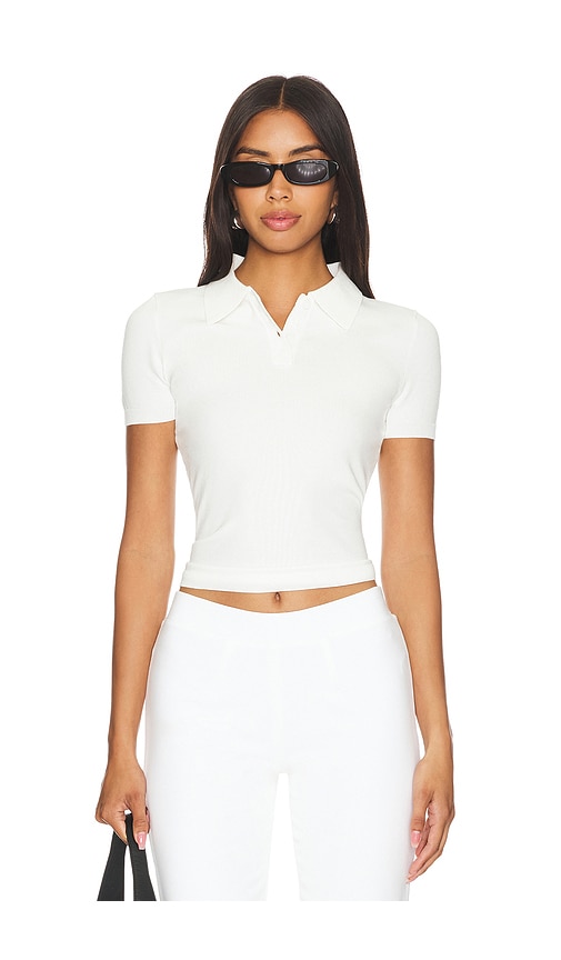 view 1 of 4 Candi Polo Top in White