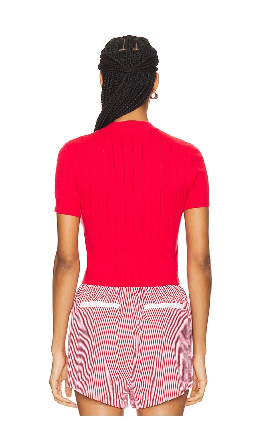 view 3 of 5 Romie Short Sleeve Cardigan in Red