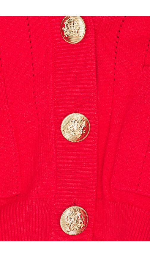 view 5 of 5 Romie Short Sleeve Cardigan in Red