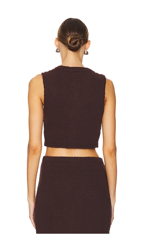 view 3 of 4 Agnese Cropped Vest in Brown