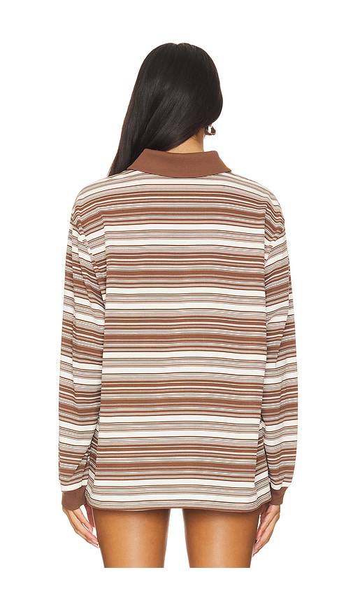 view 3 of 4 Lena Top in Brown & Ivory Stripe