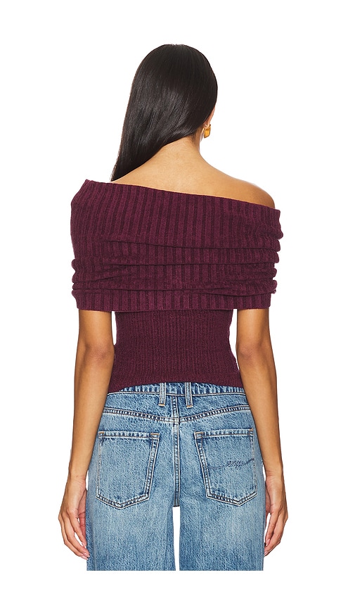 view 3 of 4 Gerda Off The Shoulder Top in Burgundy