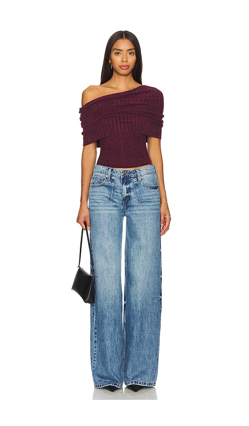 view 4 of 4 Gerda Off The Shoulder Top in Burgundy