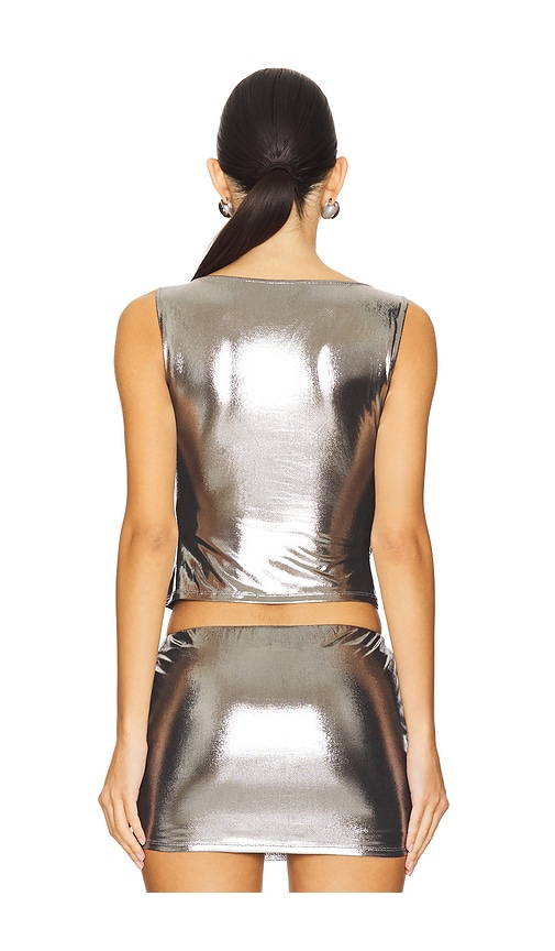 view 3 of 4 Liza Top in Silver Chrome