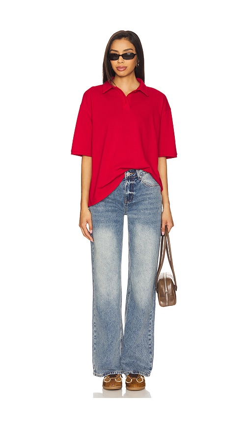view 4 of 4 Tara Polo Top in Cherry Red