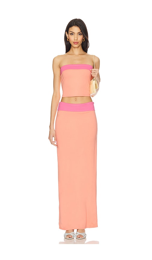 view 4 of 4 Tulip Top in Coral & Pink