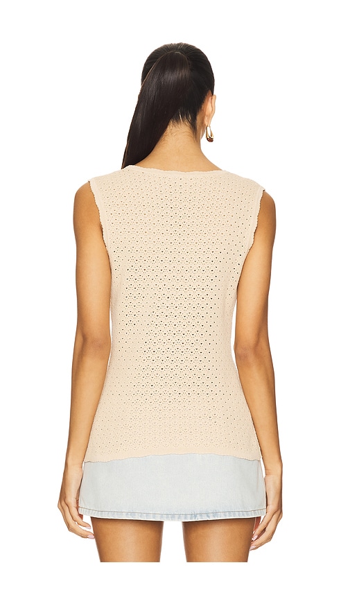view 3 of 4 Lizzy Tie Front Vest in Beige